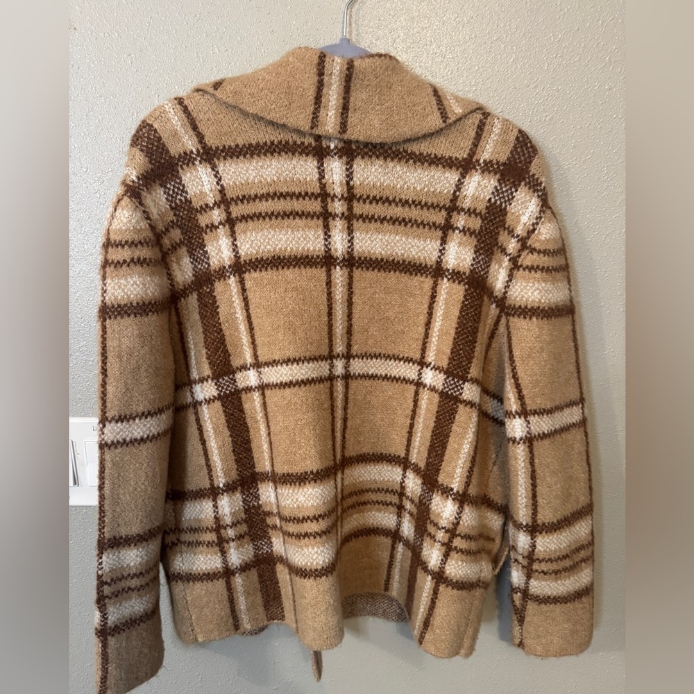 Rachel Zoe warm flannel winter jacket preppy boho cardigan neutral coat - Picture 5 of 9